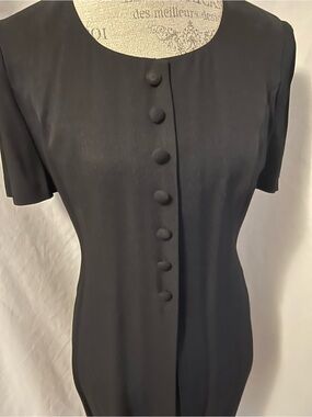 Classic Vintage Tailored Black Dress